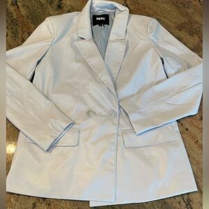DKNY Women's White Blazer vegan leather xs